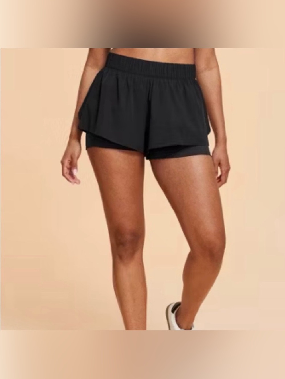 Blogilates black ruffle shorts size XL